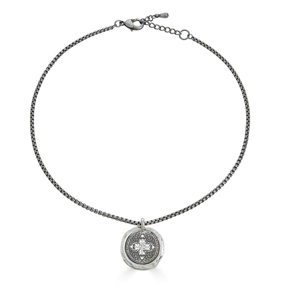 Antique Silver Filigree Coin Necklace