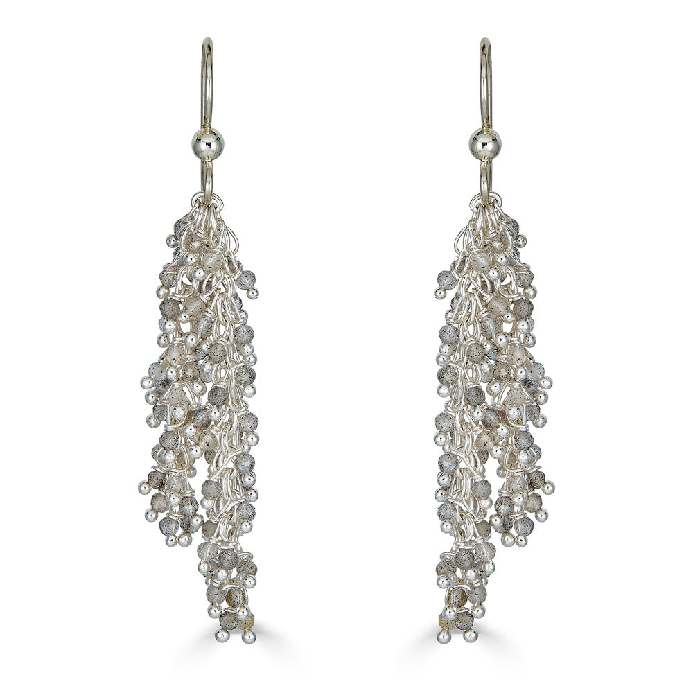 Silver Labradorite Drizzle Earrings