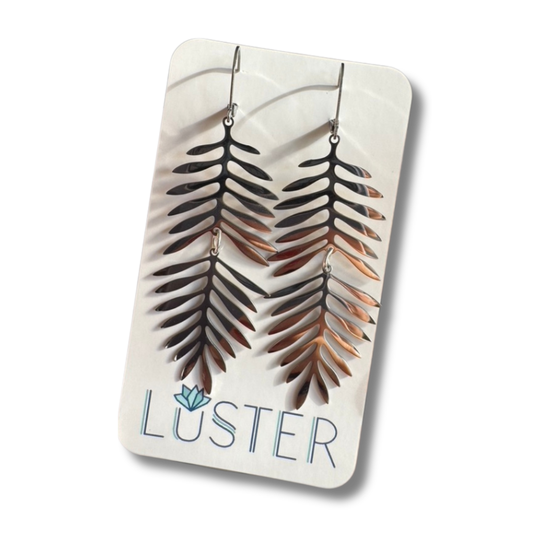 Tropical Palm Frond Earrings