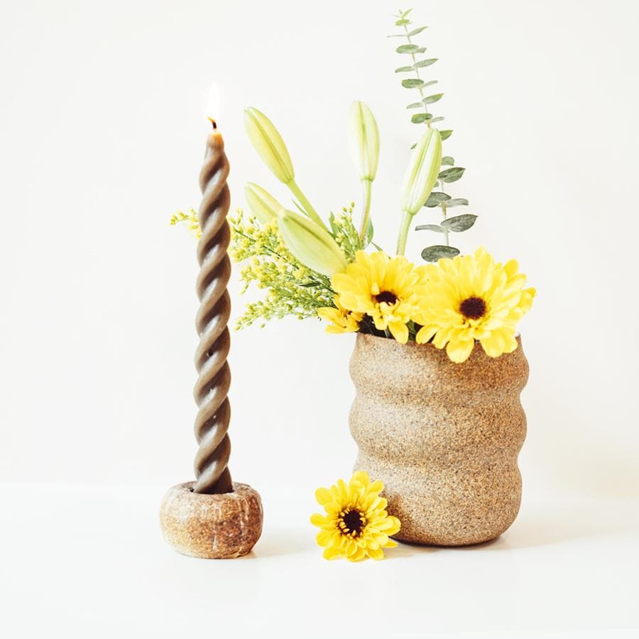 Spiral Beeswax Taper Candles