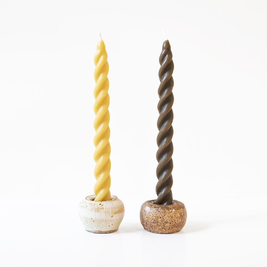 Spiral Beeswax Taper Candles