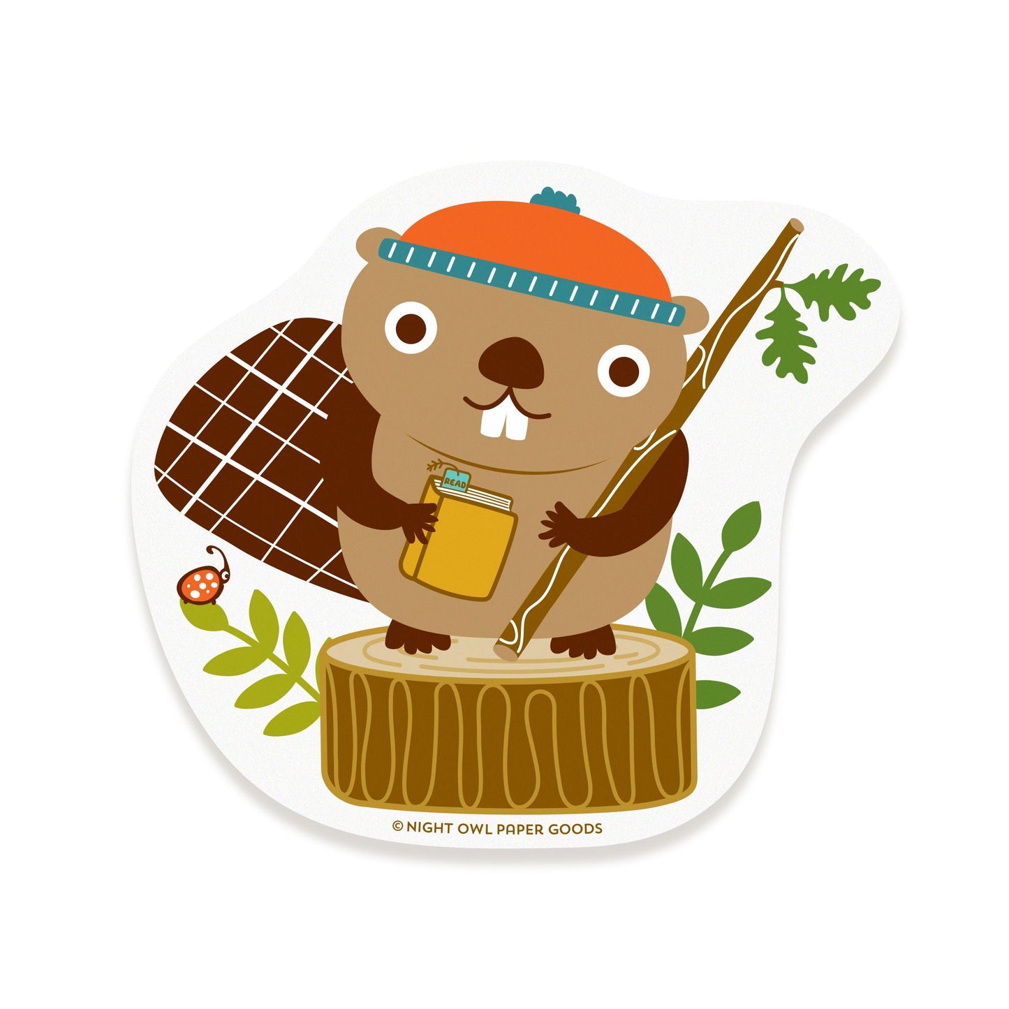 Beaver Reader Vinyl Sticker