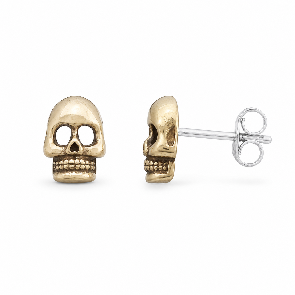 Bronze Skull Stud Earrings