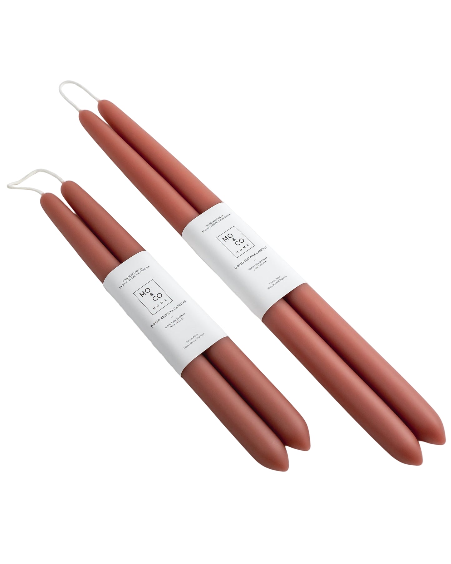 Terra Cotta | Dipped Beeswax Taper Candles