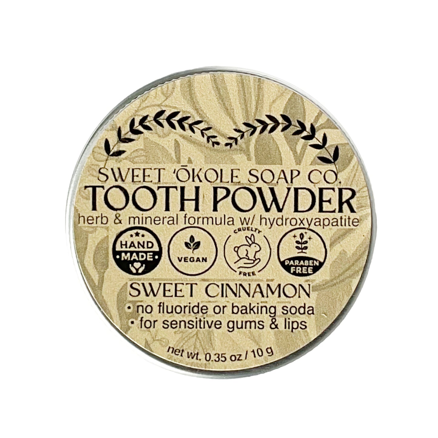 Sweet Cinnamon Tooth Powder with Hydroxyapatite for Enamel Strength