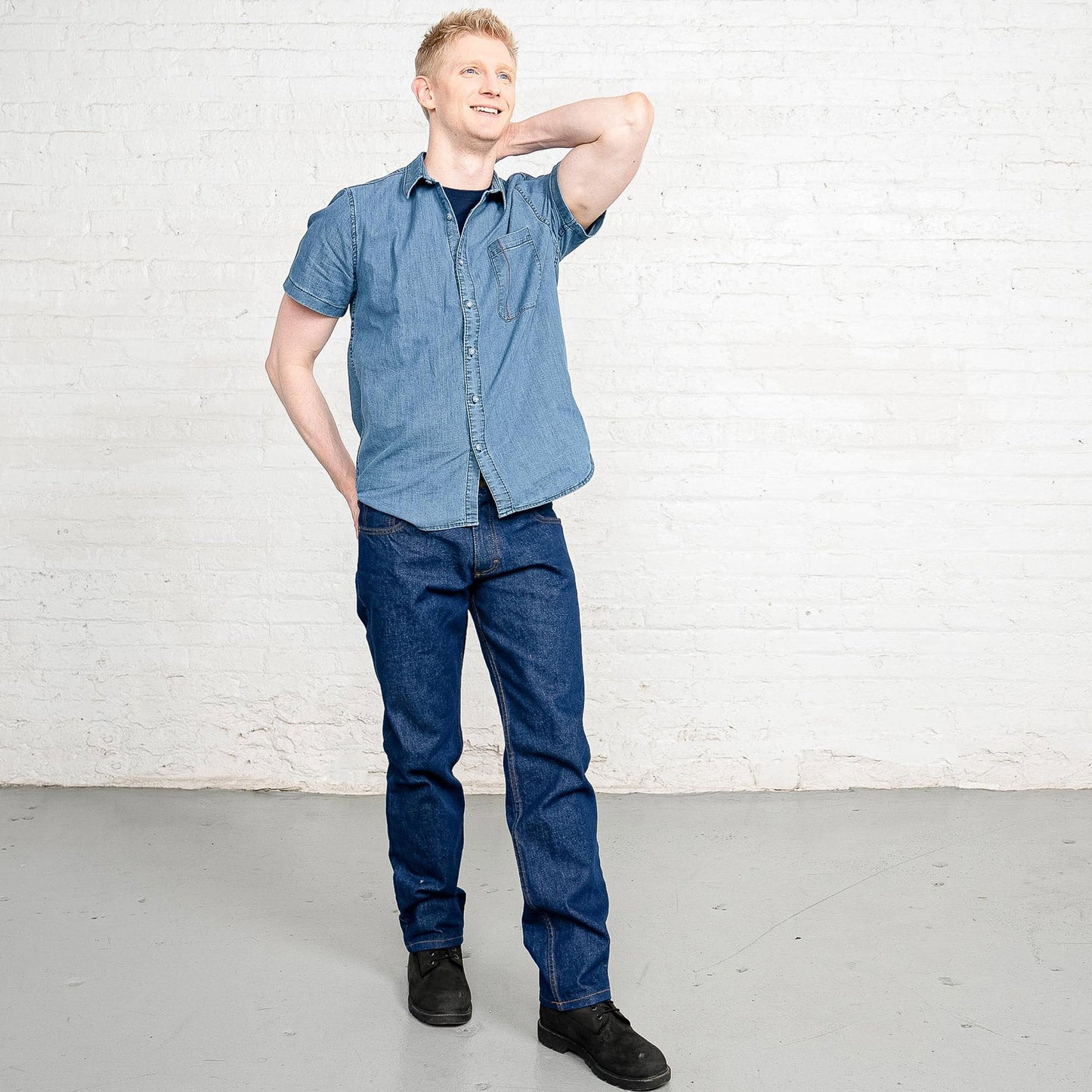 100% Cotton Tailored Fit Dark Wash