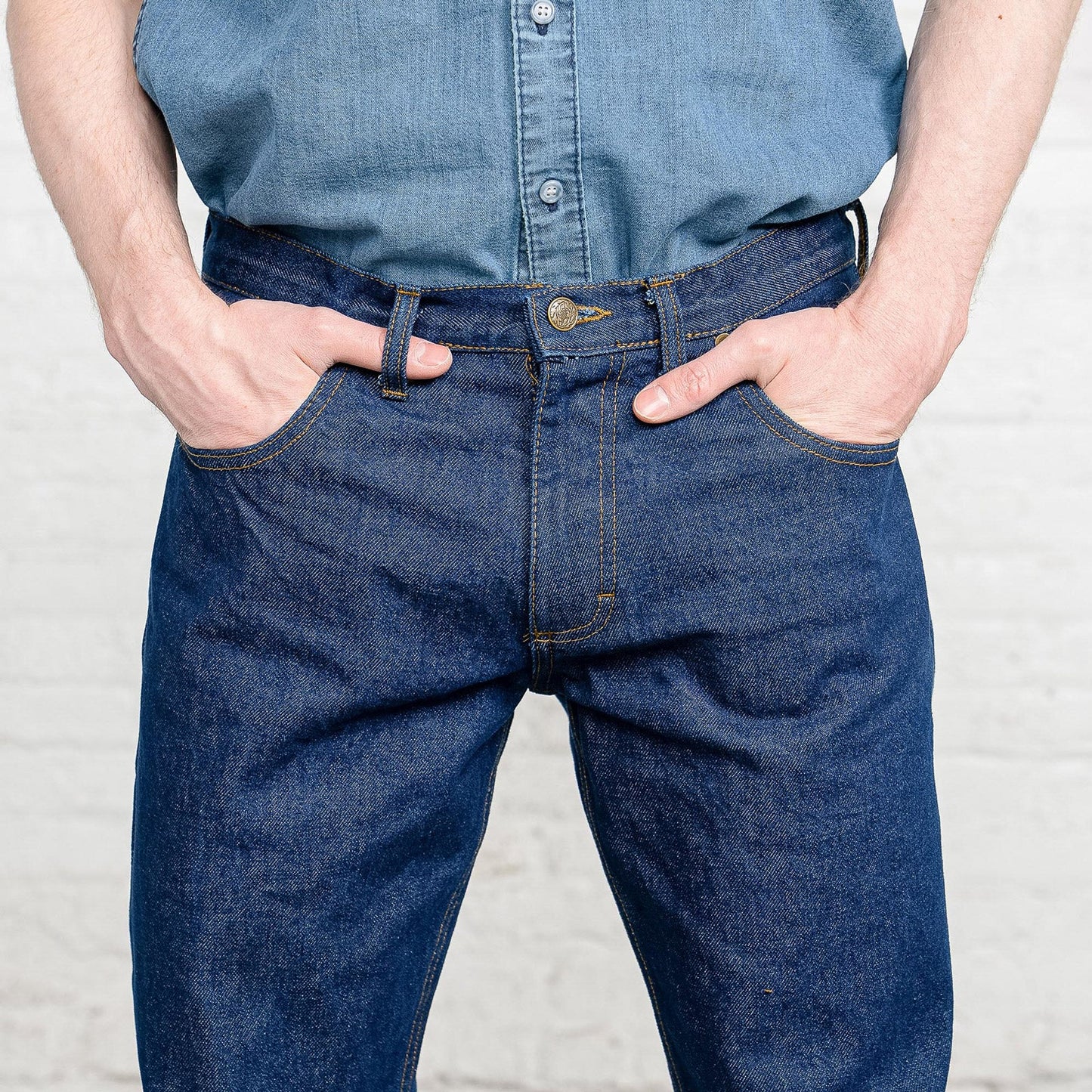 100% Cotton Tailored Fit Dark Wash