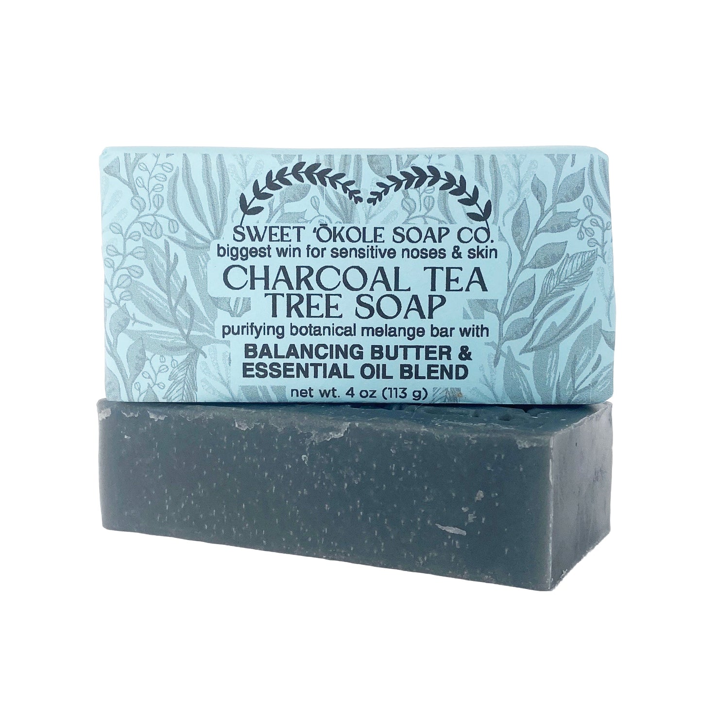 Charcoal Soap Tea Tree Soap, Microbiome Friendly Cleanser Bar