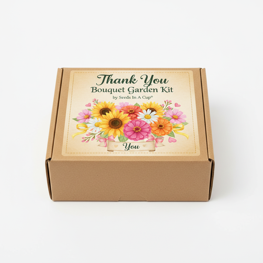 Thank You Bouquet Garden Kit | Sunflower, Black-eyed Susan, Columbine & Cosmos | Seeds In A Cup®