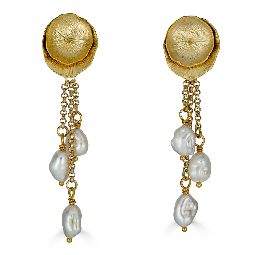 Three Strand Rice Baroque Earring