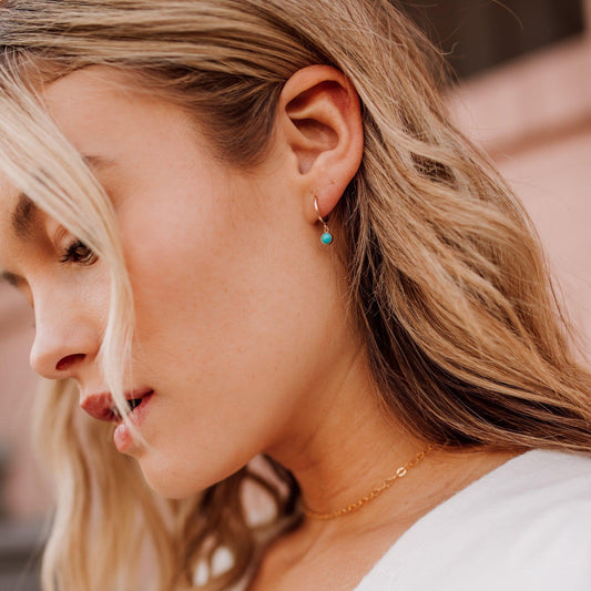 Birthstone Hoop Earrings • Choose Your Gemstones