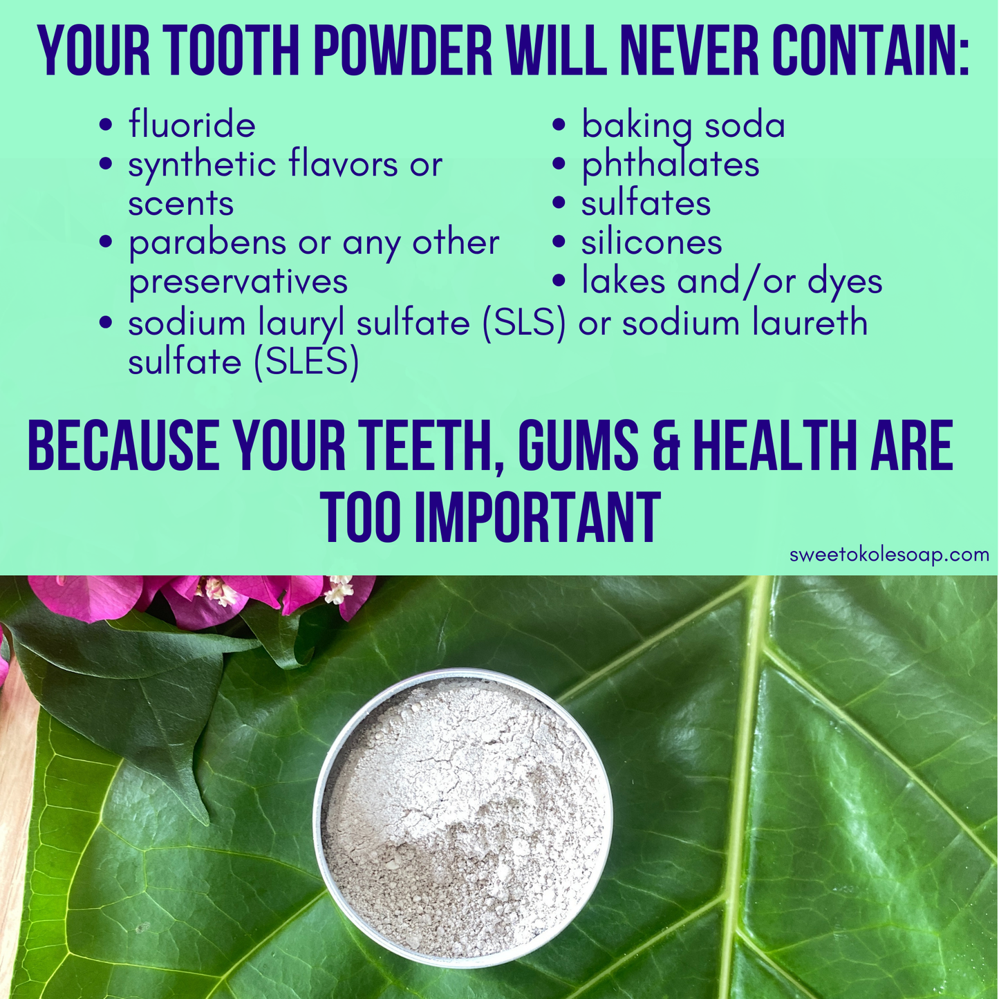 Sweet Cinnamon Tooth Powder with Hydroxyapatite for Enamel Strength