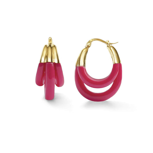 Triple Hoop Lucite Earrings