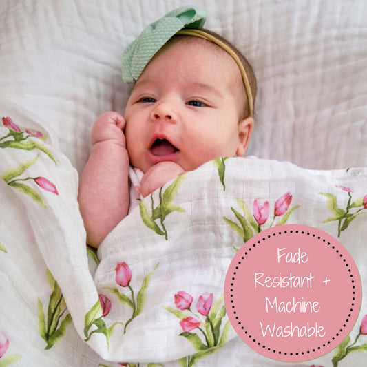 Tulip Garden Swaddle Blanket