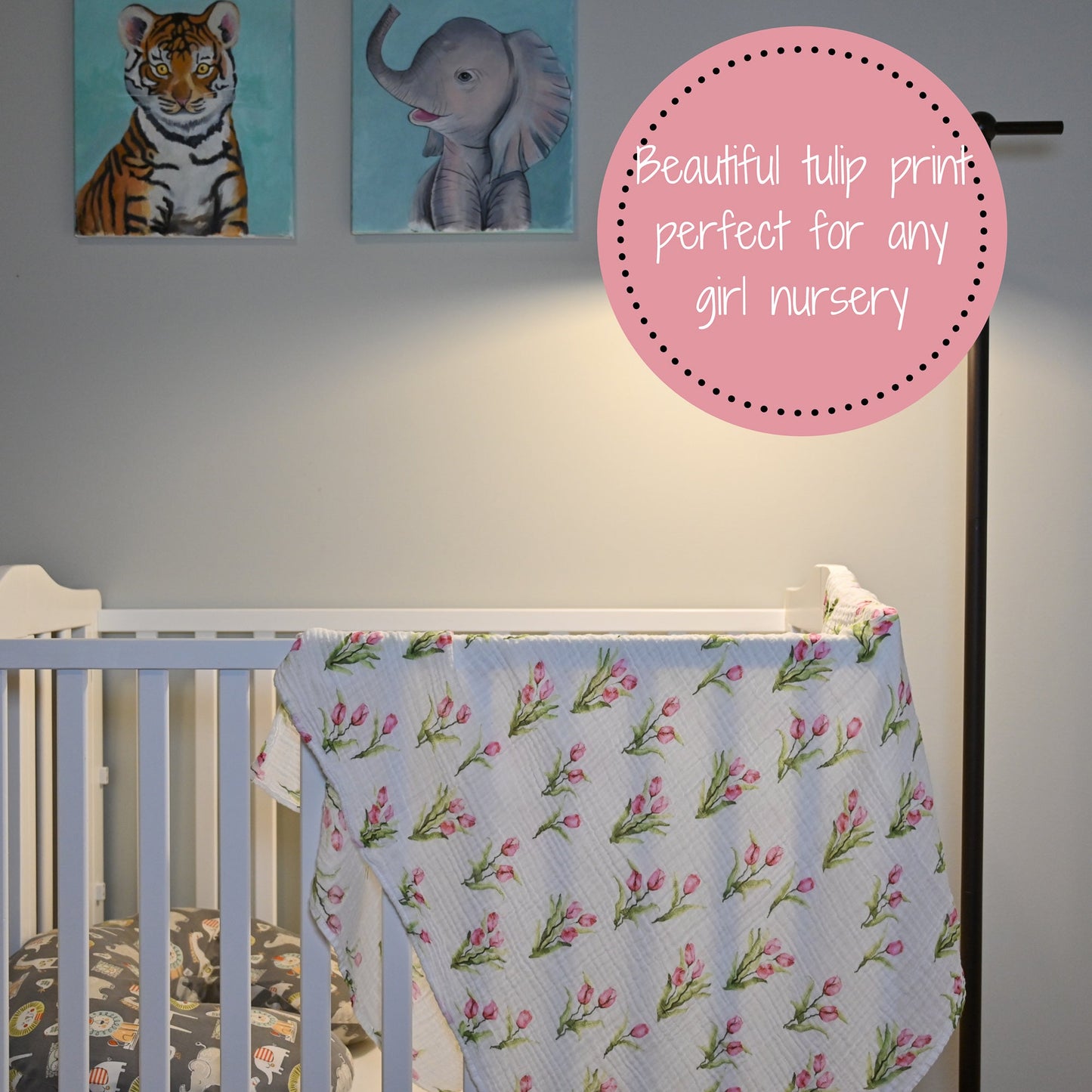 Tulip Garden Swaddle Blanket