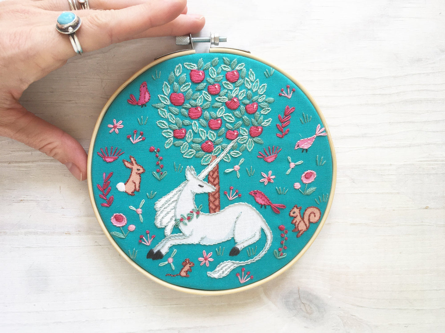 Unicorn Garden Full Kit Hand Embroidery DIY