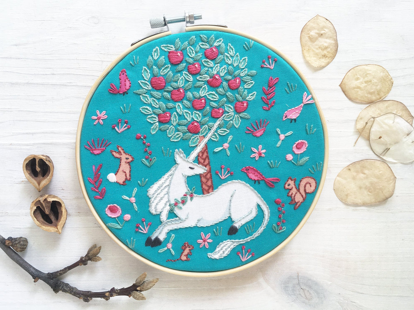 Unicorn Garden Full Kit Hand Embroidery DIY