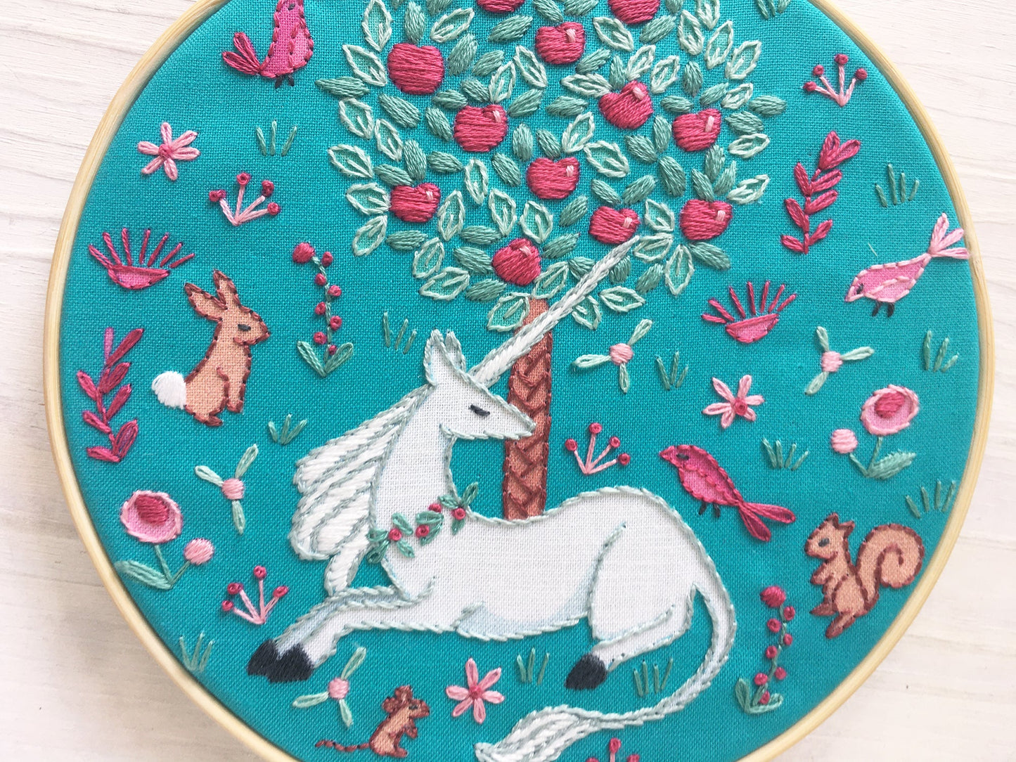 Unicorn Garden Full Kit Hand Embroidery DIY