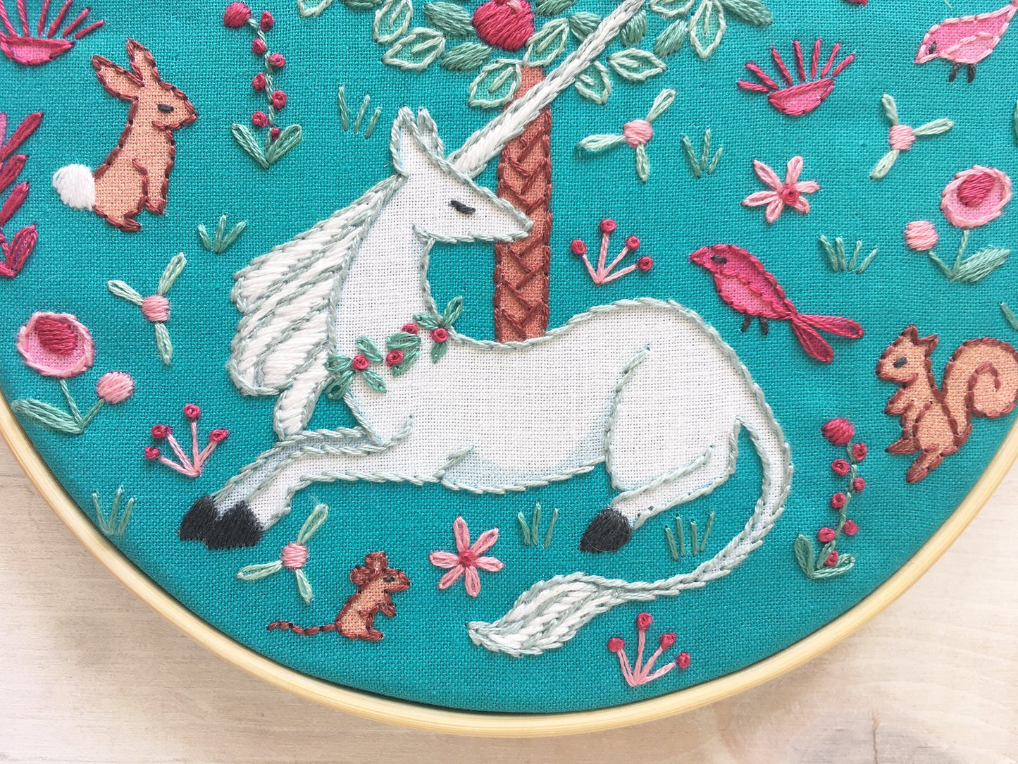 Unicorn Garden Full Kit Hand Embroidery DIY