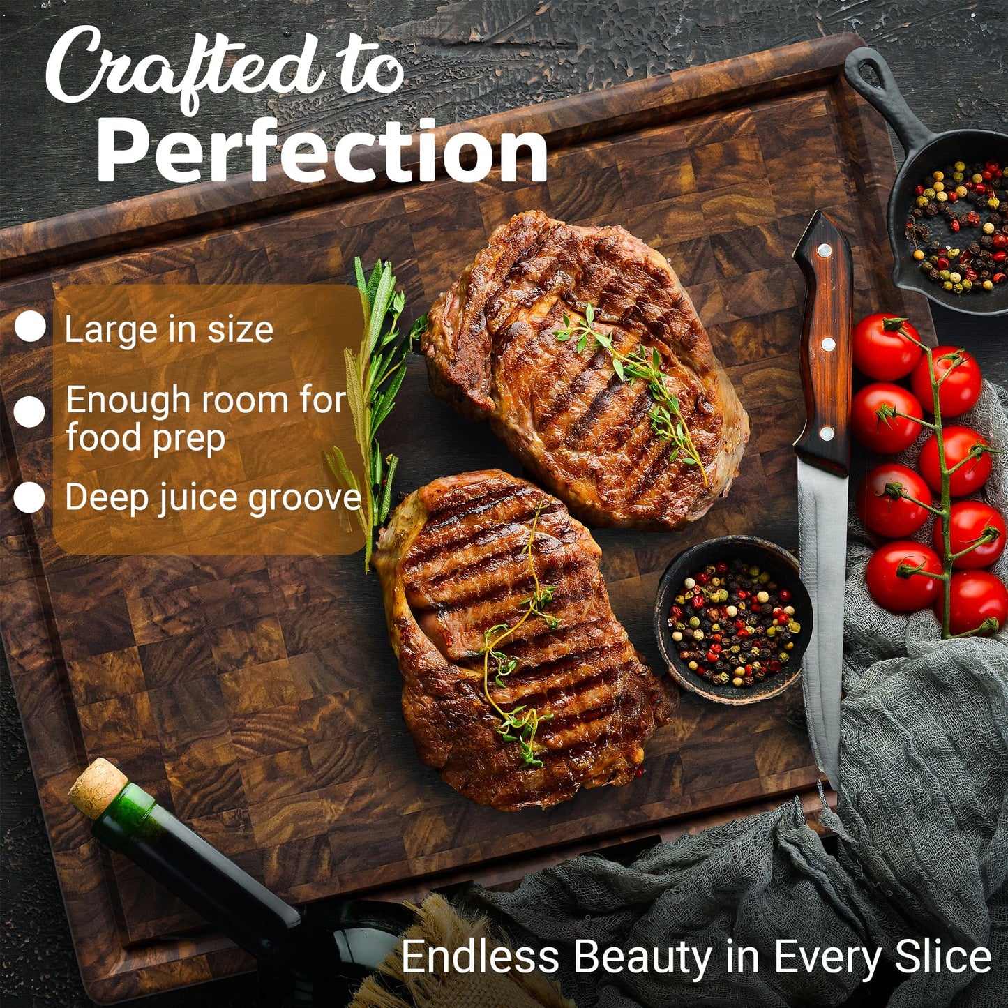 Extra Large Walnut Wood End Grain Cutting Board