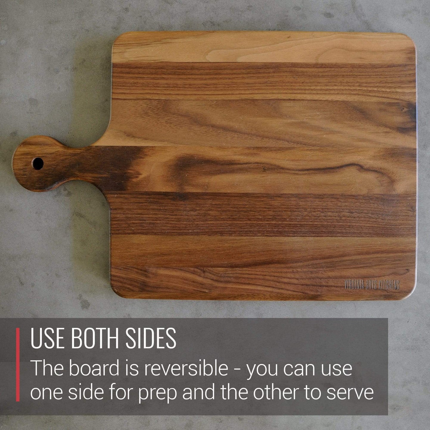 Mom's Cutting Board - 10 x 16 Walnut Cutting Board with Knob Handle