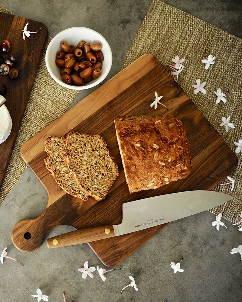 Mom's Cutting Board - 10 x 16 Walnut Cutting Board with Knob Handle