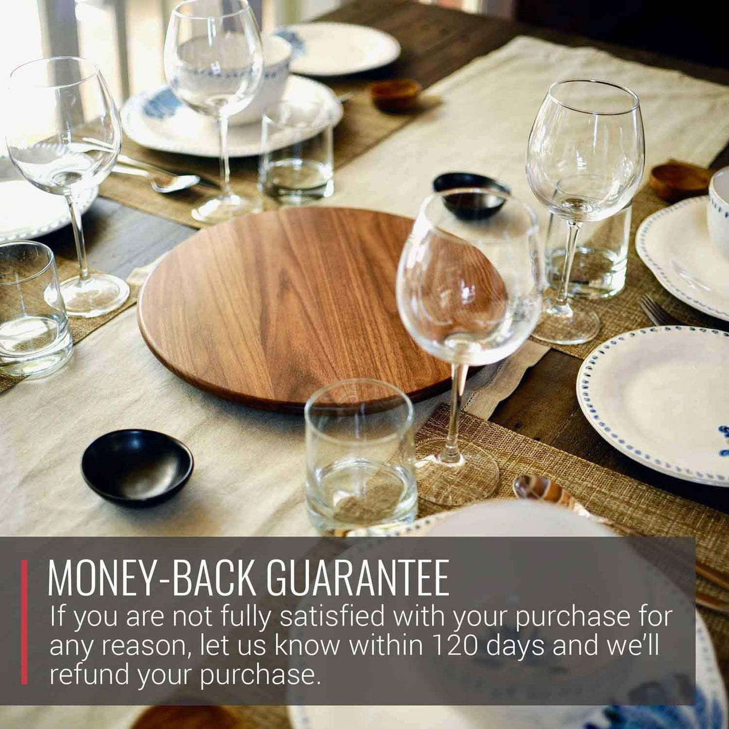 Walnut Wood Lazy Susan Centerpiece