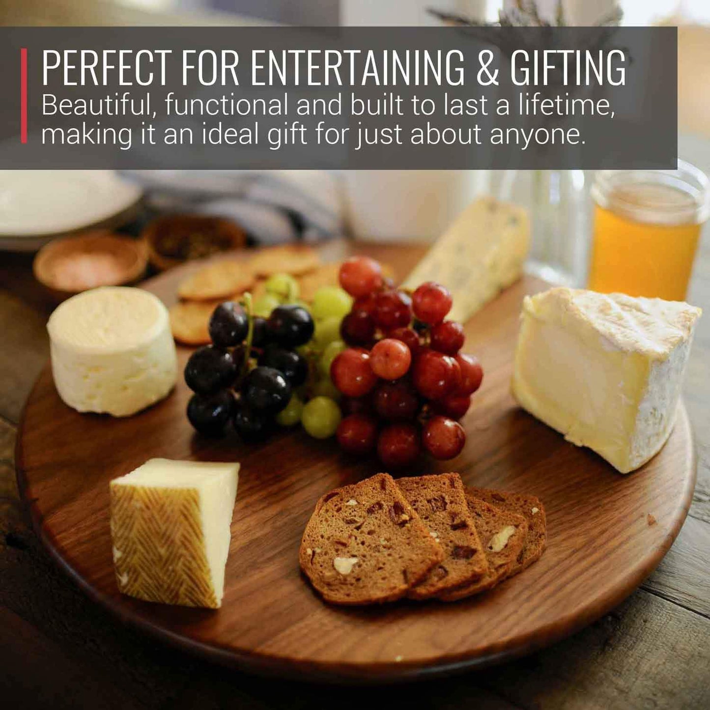Walnut Wood Lazy Susan Centerpiece