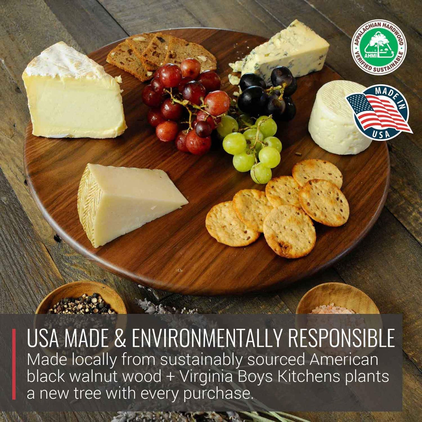 Walnut Wood Lazy Susan Centerpiece