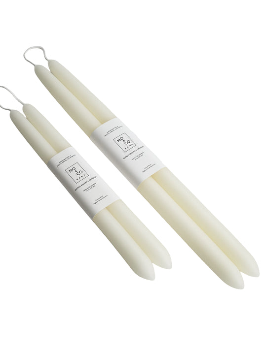 Natural White | Dipped Beeswax Taper Candles