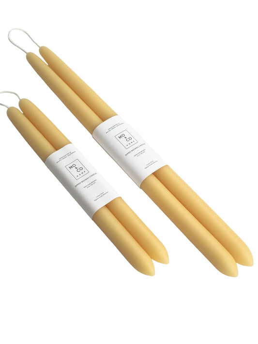 Natural Gold | Dipped Beeswax Taper Candles