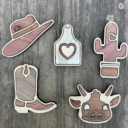 Western Wood Magnet Set