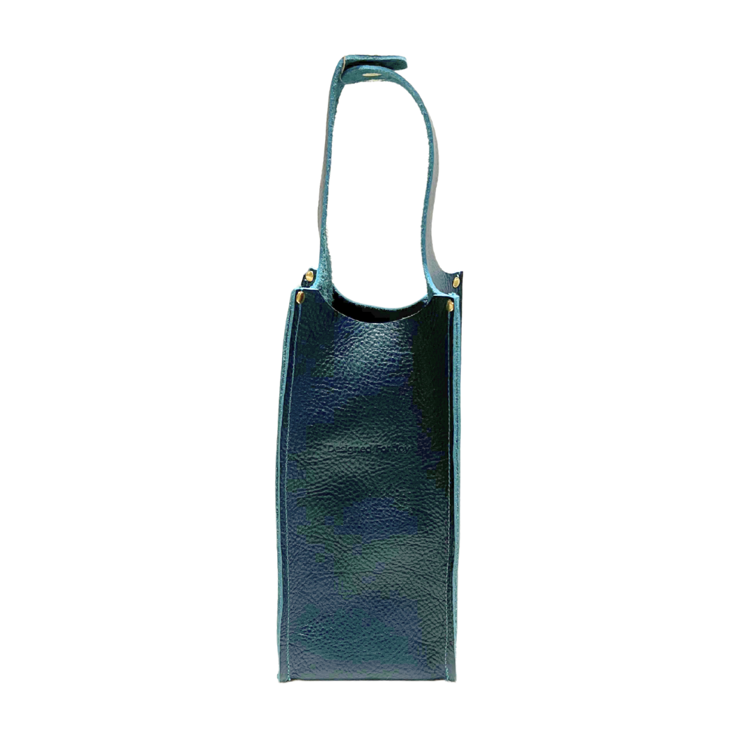 Leather Wine Tote Bag