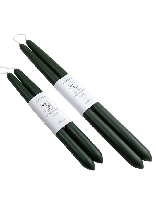 Forest Green | Dipped Beeswax Taper Candles