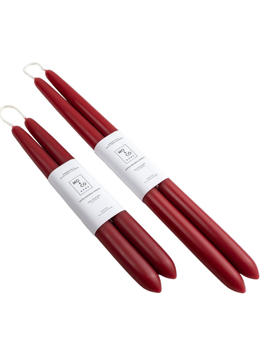 Berry Red | Dipped Beeswax Taper Candles