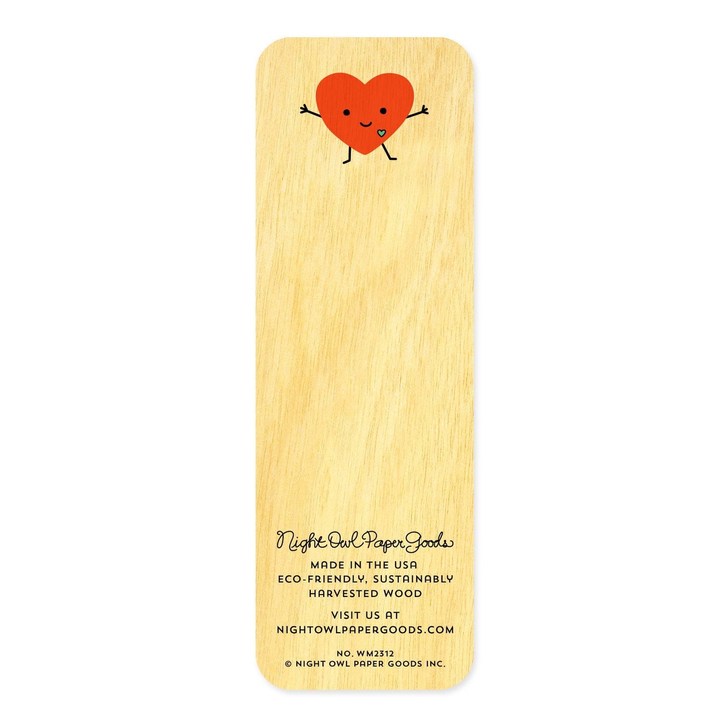 Happy Hearts Book Buddies Wood Mini Bookmark + Pin Gift Set