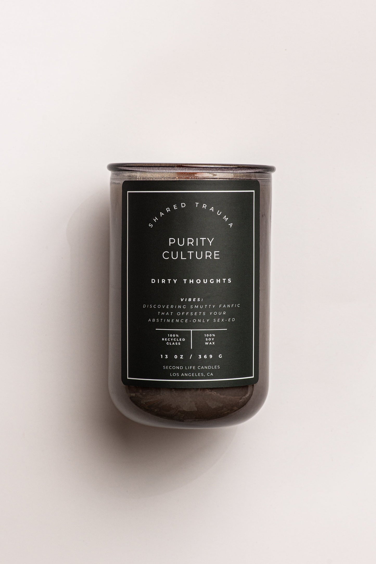 Shared Trauma Candles - Purity Culture - 13 Oz Crackling Wood Wick - Lavender & Smoked Vanilla