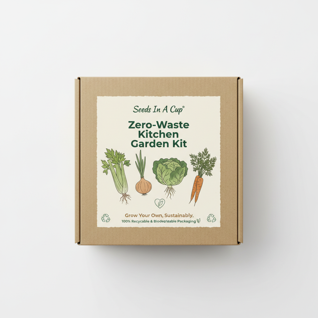 Zero-Waste Kitchen Garden Kit | Celery, Onion, Lettuce & Carrot | Seeds In A Cup®